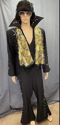  Free Shipping Elvis Presley W/ Black Suit Costume-adult Extra Large • $350