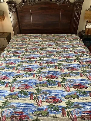 DEAN MILLER  TWIN  BED HAWAIIAN ISLAND  SURFBOARD  DUVET COVER COTTON 62  X 84  • $35