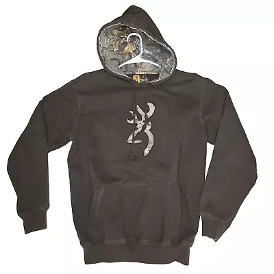 Browning Casual Sports Wear Hunting Camping Outdoors Men's Brown Hoodie Medium • $19.96