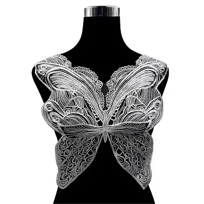 Butterfly Collar Embroidery Lace Applique Wedding Evening Dress Gown Craft Trim • £3.99