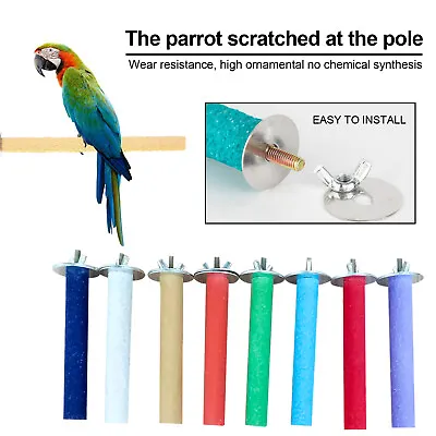 Pet Parrot Caged Bird Calcium Trimming Perch Beak/Claw Cockatiel Parakeet Conure • £9.49