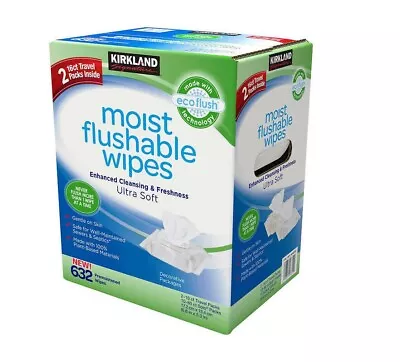 Kirkland Signature Moist Flushable Wipes 632 Ultra Soft Wet Wipes Cleaning 2023 • $49.94