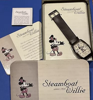 Retro 75th Anniversary “1928 Steamboat Willie” Mickey Mouse Quartz Wrist Watch • $22.45