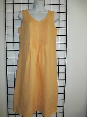 J. Jill 🌸 Petite Xs==light Orange / Pin Tuck / Embroidered / Linen Shift Dress • $19.50