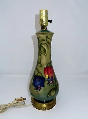 Moorcroft Pottery - RARE 1940's Fuchsia Design Beautiful Working Lamp • $520