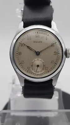 Vintage Men's Mulco 15 Jewel Swiss Made Military Mechanical Wristwatch -Runs • $350