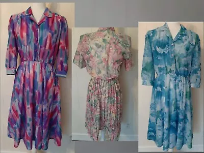 Vintage California Looks Women's Dress Lot Of 3 1980s Floral • $50.99