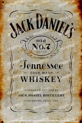 JD WHISKEY Retro Vintage Rustic Look Home Bar Drink Reproduction Metal Tin Sign • $12.99