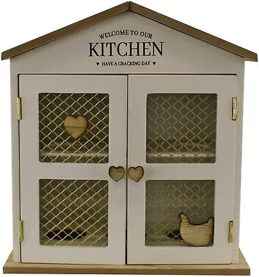 £14.45 • Buy Shabby Chic Wooden House Egg Rack Holder Love Heart Kitchen Storage Cupboard UK