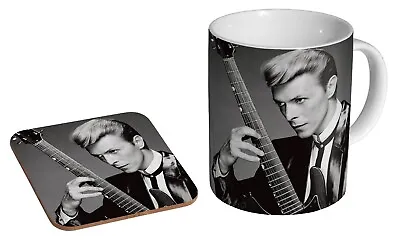 David Bowie Fantastic BW Guitar - Coffee / Tea Mug And Coaster Gift Set • £9.99