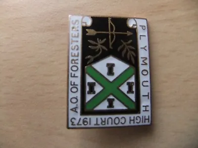 £9.99 • Buy A.o.f Ancient Order Of Foresters High Court 1973 Plymouth Old Enamel Pin Badge