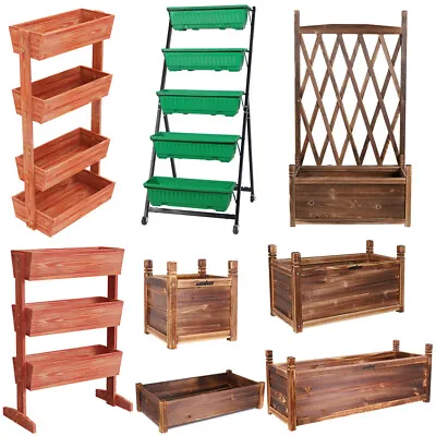 Raised Garden Bed With Trellis Vertical Planters Box With Wheels Indoor Outdoor • $33.93