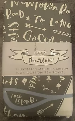 Brand New - Jen Roffe 100% Cotton Tea Towel - Illustrated Map Of Marlow • £5