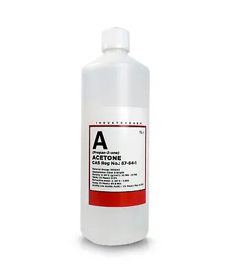 Pure Acetone Container Acrylic Nail Polish Remover 99.8% 1L Bottle • £6.95
