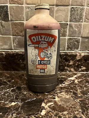 Vintage Oilzum 2 Cycle Motor Oil Bottle • $25