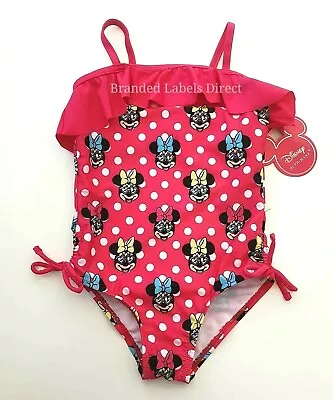 £8.99 • Buy Girls Swimsuit Minnie Mouse Swimming Costume Kids Swimwear 0-3 Years