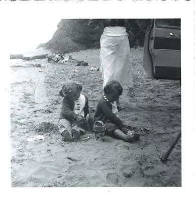 Vintage Photograph Young Girls Playing In The Sand 1960s • $3.99