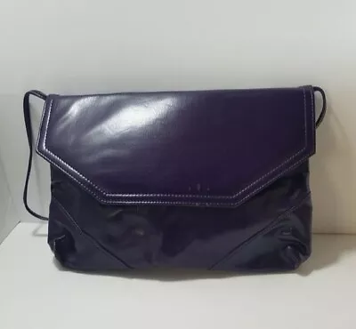 Vintage Purple Clutch Flap Shoulder Faux Snake Purse • $5