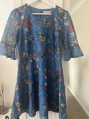 OASIS Blue Floral Dress Summer Wedding Size Medium 10 12  • £4.99