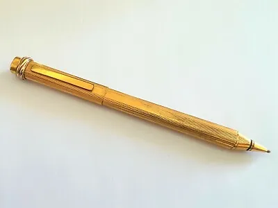 Vintage Cartier Vendome Oval Gold Plated Grid Ballpoint Pen • $225