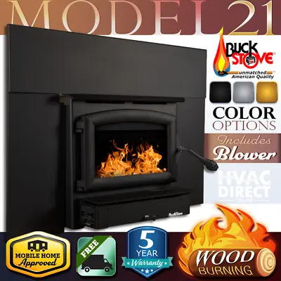 Buck Stove Model 21 Wood Burning Fireplace Insert With Blower - Up To 1800 SQFT • $2182.15