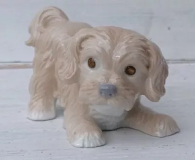 Vtg Long Haired Retriever Maltese Puppy Dog High End Glossy Soft Hues Figurine  • $55