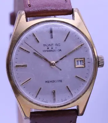 Pontiac Hydrailica Memodate Swiss Men's Wrist Watch Eta 2763 For Repair (fg) • $125