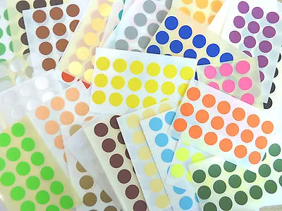 13mm Round Dot Stickers Coloured Circles Small Circular Sticky Labels 33 Colours • £3.10