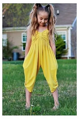 Girls Baggy Overalls. One Piece Playsuit. Toddler Girl Loose Fit Cotton Jumpsuit • $26