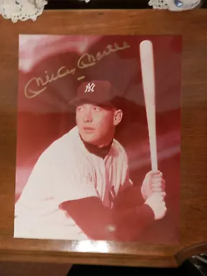 Mickey Mantle New York Yankees Gold Signed Photo • $99.99