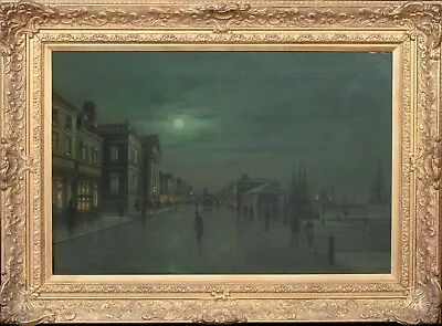 19th Century Moonlit Glasgow Docks Landscape JOHN ATKINSON GRIMSHAW (1836-1894) • £15000