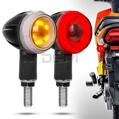 2X Motorcycle LED Turn Signal Light Blinker Amber+Red Brake DRL Bullet Indicator • $9.99