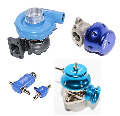 EMUSA Blue Adj. 38mm External Wastegate+Boost Controller+Type RS BOV+T3/T4 TURBO • $299.99