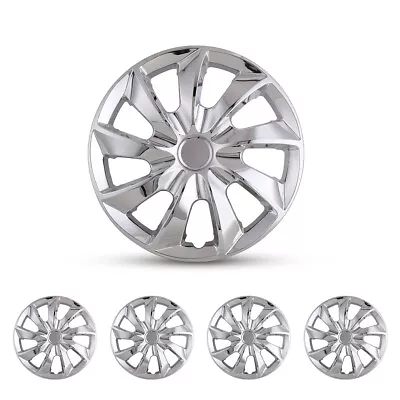 14  Set Of 4 Chrome Wheel Covers Snap On Full Hub Caps Fit R14 Tire & Steel Rim • $43.99