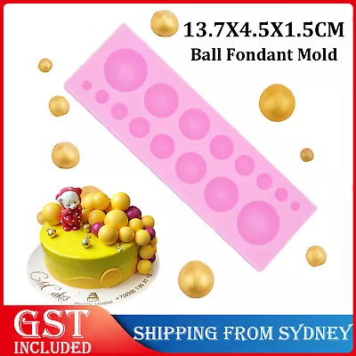 $7.43 • Buy Silicone Half Ball Sphere Fondant Sugarcraft Mold Cake Chocolate Baking Mould AU