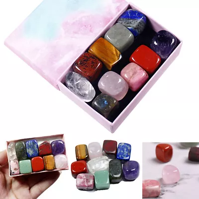 £6.79 • Buy 10x Chakra Healing Crystals Reiki Stone Natural Tumblestones Gemstone Box Set