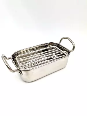 Stainless Steel Mini Roasting Oven Pan Dish Meat Baking Roaster Tin Grill • £9.99