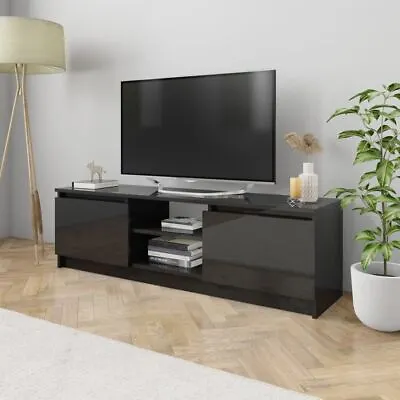 $99.95 • Buy Modern TV Stand High Gloss Black Elegant Entertainment Unit Cabinet Furniture