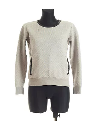 *** TOMMY HILFIGER *** Women's Grey Sweatshirt With Faux Leather Trims Size S • $107.51