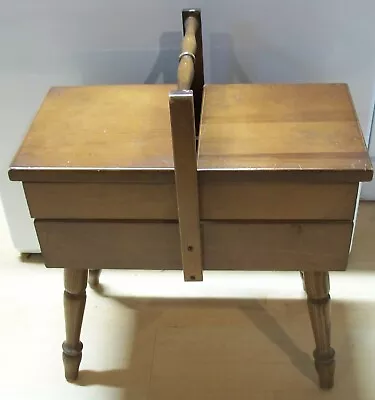 Unusual Vintage Sewing Cabinet W/ Swing Out Drawers - Floor Standing • $50