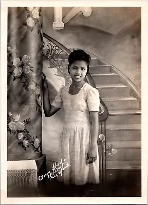 Vtg Found B&W Photo Filipino Woman 1945 Manila World War 2 Pacific • $11.96