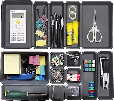 15 PCS Drawer Organizers Tray Interlocking Desk Organizer For Office Bathroom Ki • $31.38