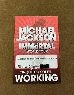 £29.62 • Buy ￼Michael Jackson￼ Tour Concert Backstage Pass Wristband Sticker Nyc Msg Badge