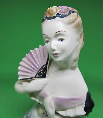 $22 • Buy Vintage Goldscheider USA Porcelain Art Deco Bust Figurine Lady With Fan 826 12