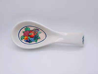 Vtg Spoon Rest Holder Fruit Design Ceramic Certified International Corp 1990s • $12.74