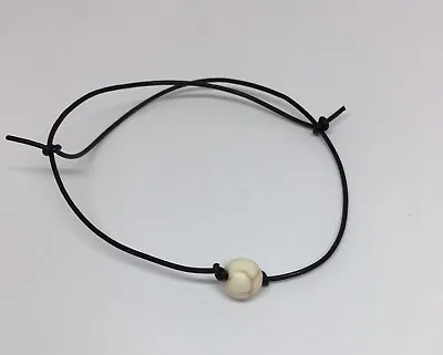 White Turquoise Gemstone Leather Bracelet Anklet One Size • £4.99