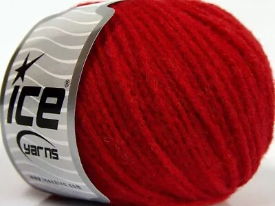 Red Baby Alpaca Merino Wool Yarn 68472 Ice Yarns Worsted 50gr 109yds • $3.99