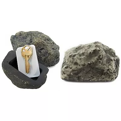 2 PACK OUTDOOR ROCK HIDE A KEY HOUSE HOME Emergency Spare Key Car Holder Hider  • $10.95