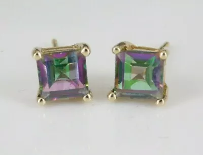 10k Yellow Gold Mystic Topaz Earrings • $79.99