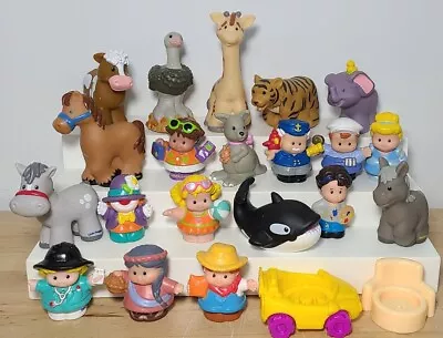 HUGE LOT Of Fisher Price Little People Animals & People Figures Yellow Car • $24.99